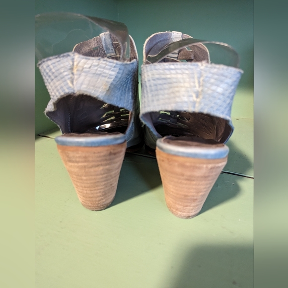 Free People Blue Leather Braided Ankle Boots, Size 39 - Picture 4 of 8